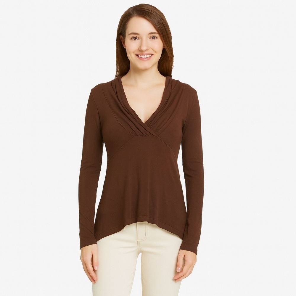 Jones New York Brown V Neck Sweater | Size PS